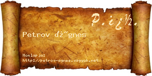 Petrov Ágnes névjegykártya